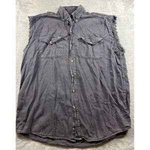 Biker Wear USA Sleeveless Shirt Mens 3XL Black‎ Hot Rod Garage Distressed